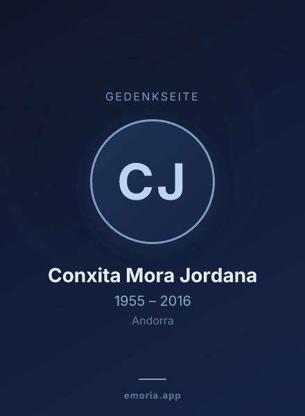 Gedenkportrait von Conxita Mora Jordana