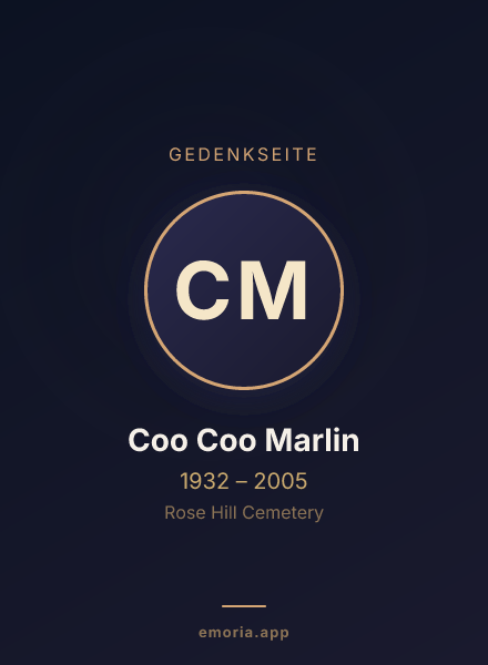 Gedenkportrait von Coo Coo Marlin