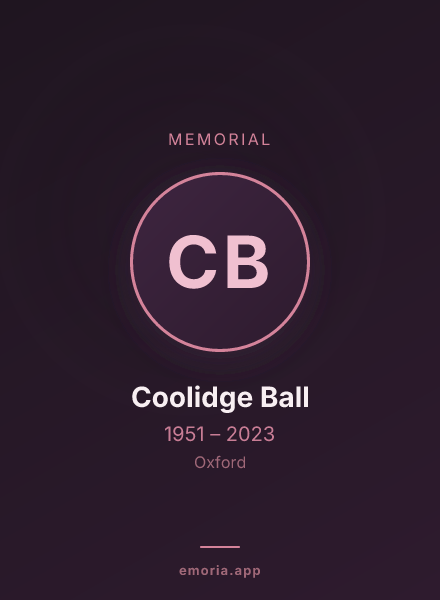 Memorial portrait of Coolidge Ball