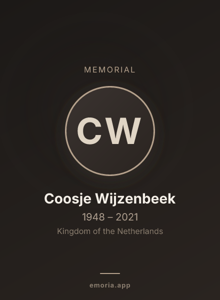Memorial portrait of Coosje Wijzenbeek
