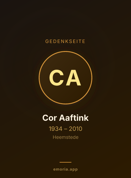 Gedenkportrait von Cor Aaftink