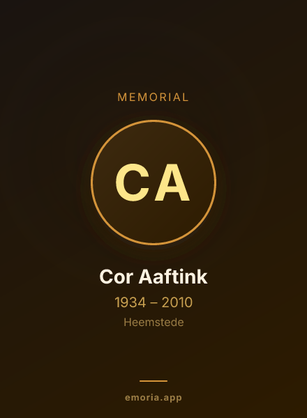 Memorial portrait of Cor Aaftink