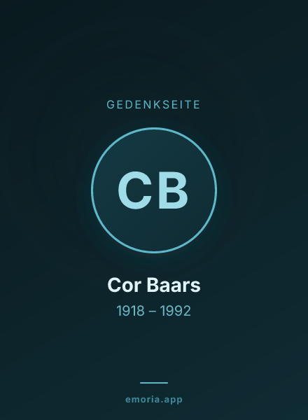 Gedenkportrait von Cor Baars