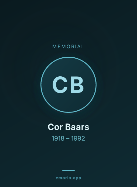 Memorial portrait of Cor Baars