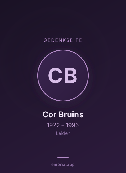 Gedenkportrait von Cor Bruins