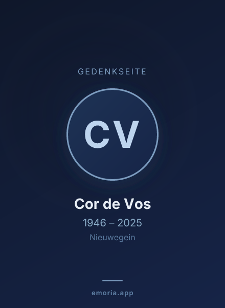 Gedenkportrait von Cor de Vos