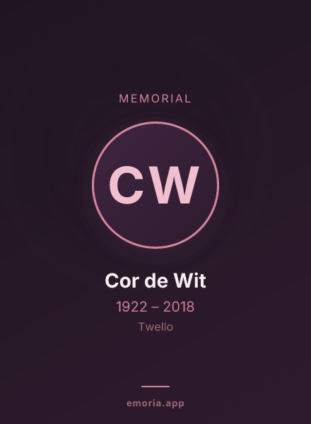 Memorial portrait of Cor de Wit