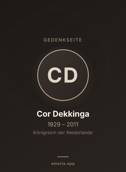 Gedenkportrait von Cor Dekkinga