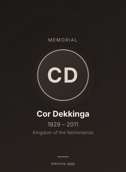 Memorial portrait of Cor Dekkinga