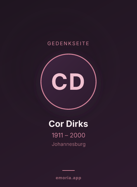 Gedenkportrait von Cor Dirks