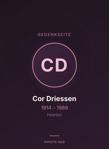 Gedenkportrait von Cor Driessen