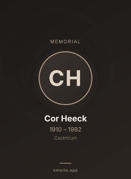 Memorial portrait of Cor Heeck