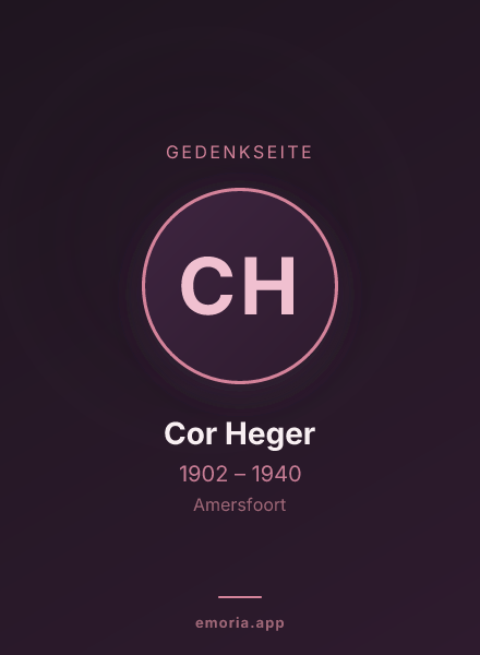 Gedenkportrait von Cor Heger