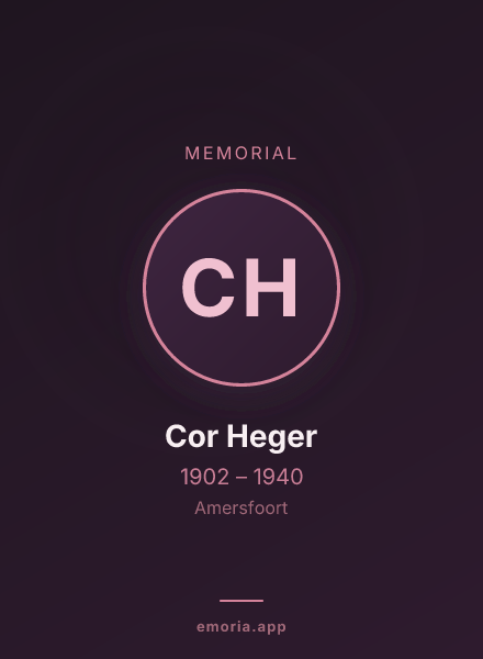 Memorial portrait of Cor Heger
