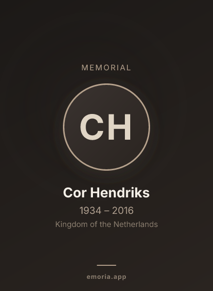Memorial portrait of Cor Hendriks