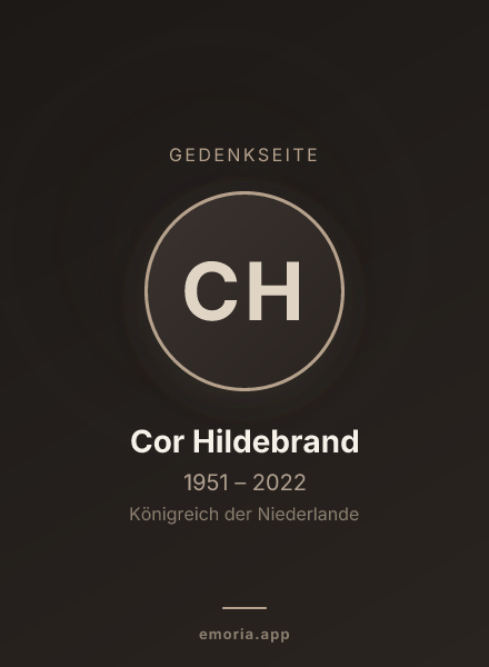 Gedenkportrait von Cor Hildebrand