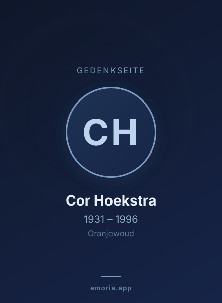 Gedenkportrait von Cor Hoekstra