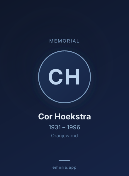 Memorial portrait of Cor Hoekstra