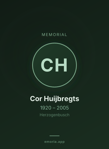 Memorial portrait of Cor Huijbregts
