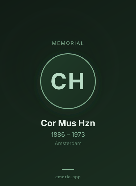 Memorial portrait of Cor Mus Hzn