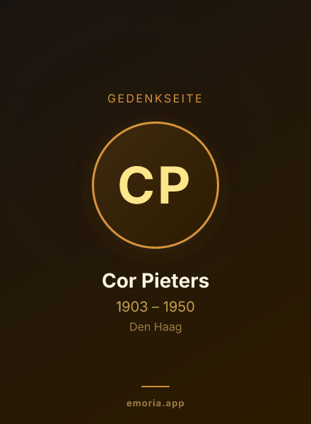 Gedenkportrait von Cor Pieters