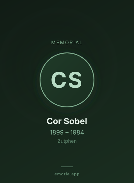 Memorial portrait of Cor Sobel