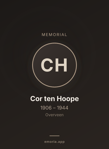 Memorial portrait of Cor ten Hoope