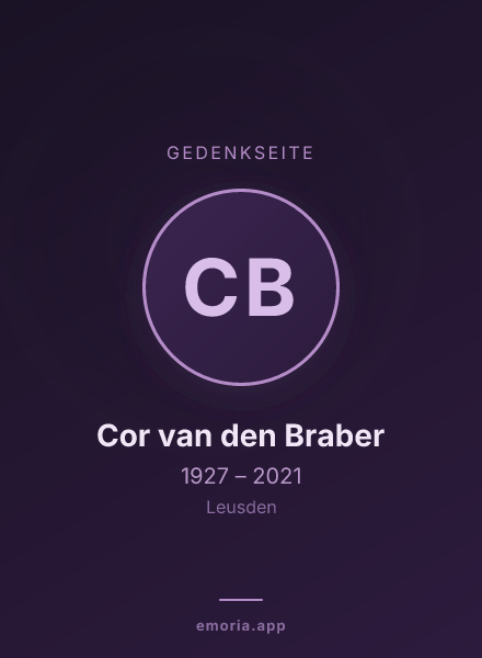 Gedenkportrait von Cor van den Braber