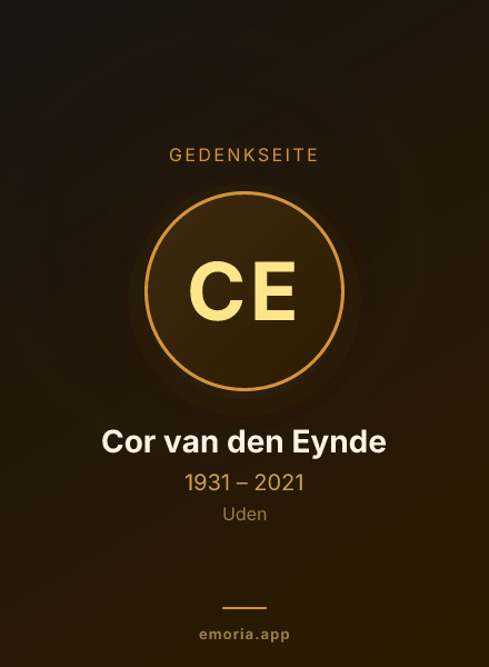 Gedenkportrait von Cor van den Eynde