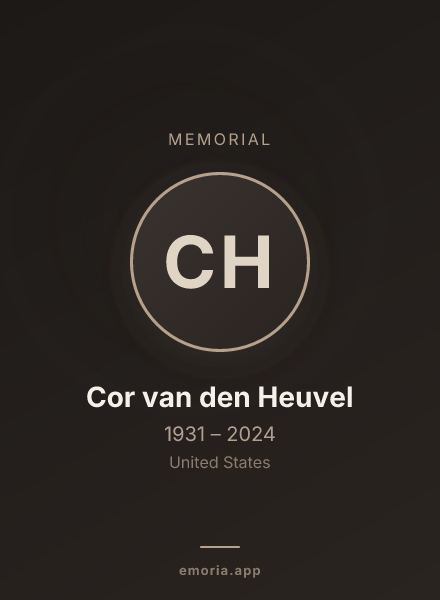 Memorial portrait of Cor van den Heuvel