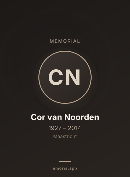 Memorial portrait of Cor van Noorden