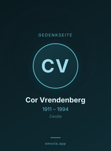 Gedenkportrait von Cor Vrendenberg
