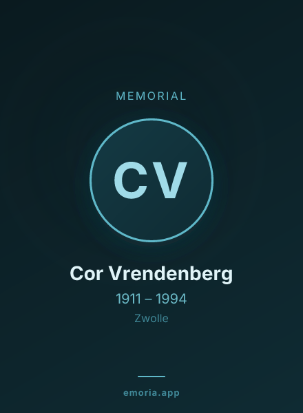 Memorial portrait of Cor Vrendenberg