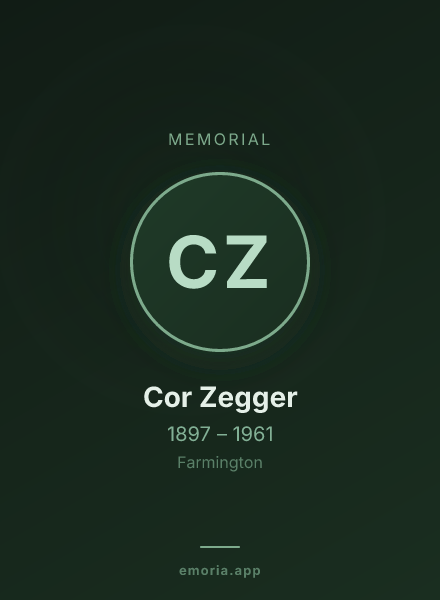 Memorial portrait of Cor Zegger