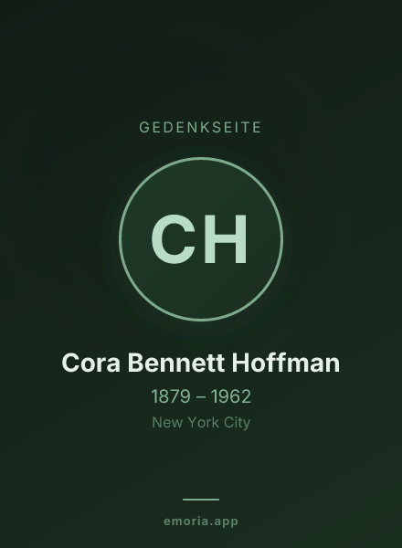 Gedenkportrait von Cora Bennett Hoffman
