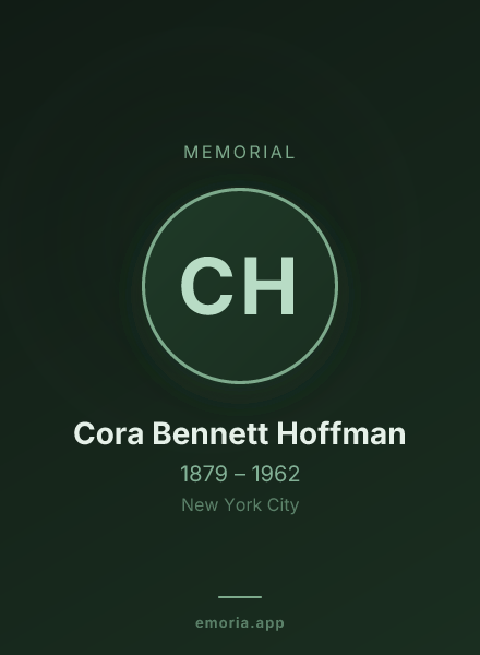 Memorial portrait of Cora Bennett Hoffman