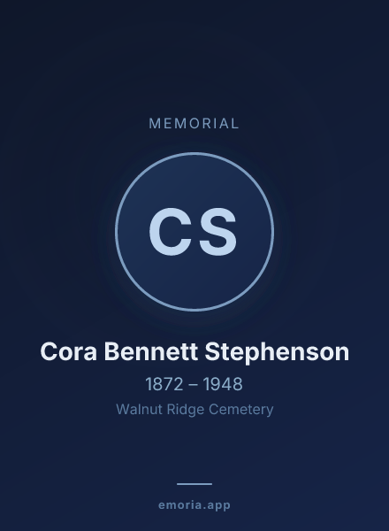 Memorial portrait of Cora Bennett Stephenson
