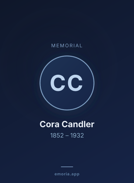 Memorial portrait of Cora Candler
