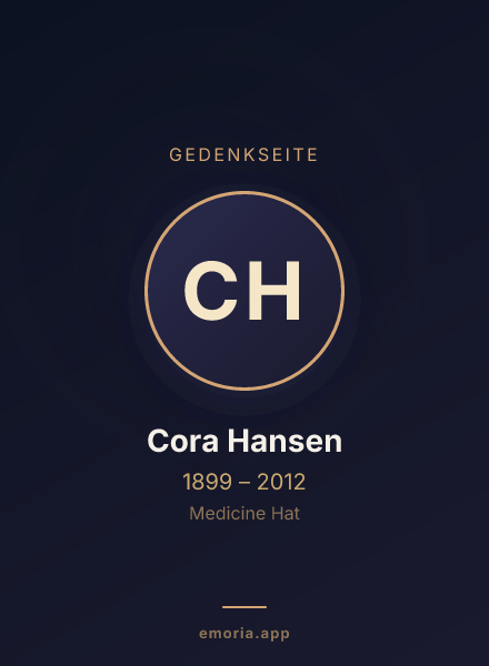 Gedenkportrait von Cora Hansen