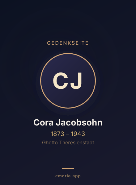 Gedenkportrait von Cora Jacobsohn