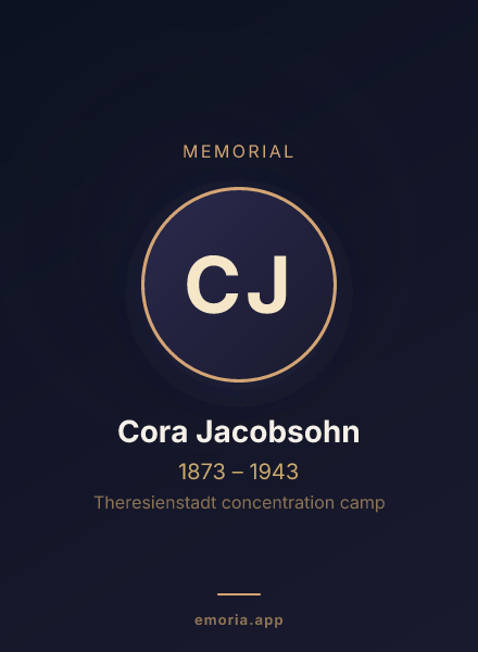Memorial portrait of Cora Jacobsohn