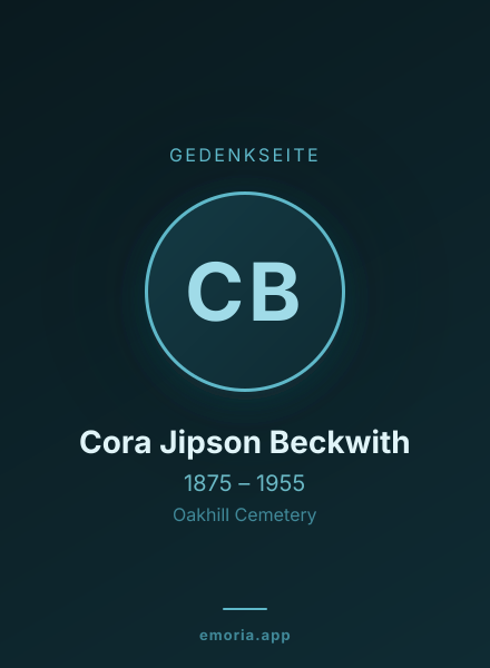 Gedenkportrait von Cora Jipson Beckwith