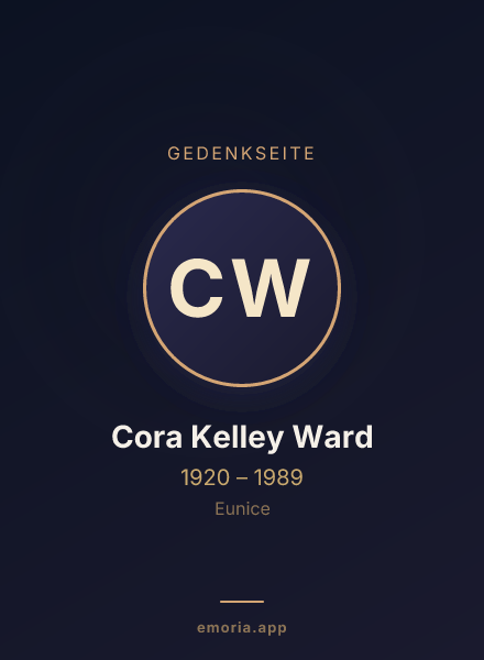 Gedenkportrait von Cora Kelley Ward
