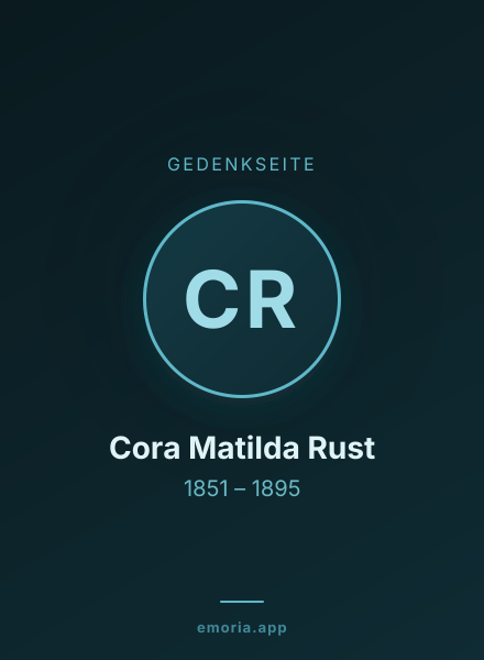 Gedenkportrait von Cora Matilda Rust