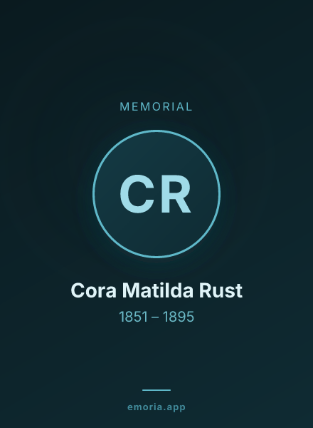 Memorial portrait of Cora Matilda Rust