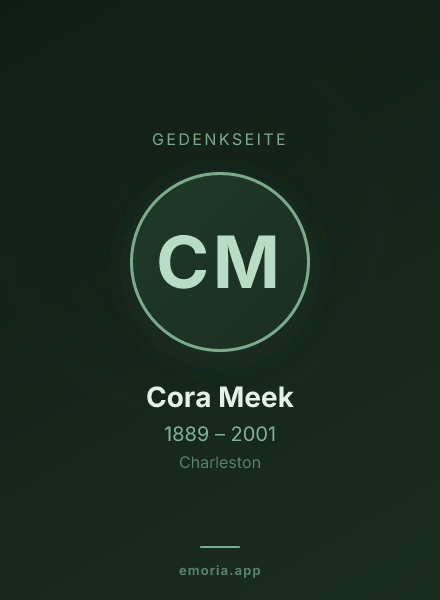 Gedenkportrait von Cora Meek