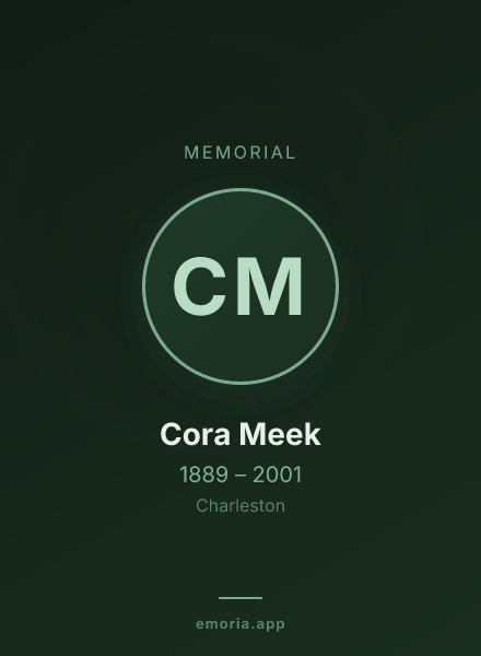 Memorial portrait of Cora Meek