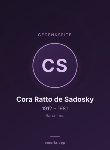 Gedenkportrait von Cora Ratto de Sadosky