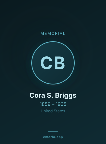 Memorial portrait of Cora S. Briggs