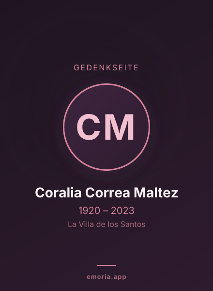 Gedenkportrait von Coralia Correa Maltez